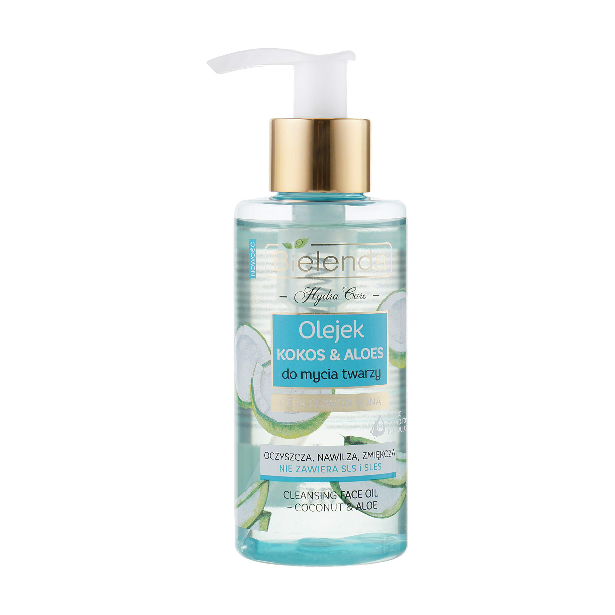 Зволожувальна олія для вмивання обличчя Bielenda Hydra Care Cleansing Face Oil Кокос та Алое, 140 мл